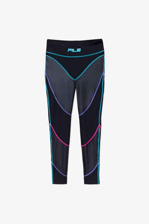 Fila Georgie High Waisted Workout Women's Leggings - Black,NZ 563-61739